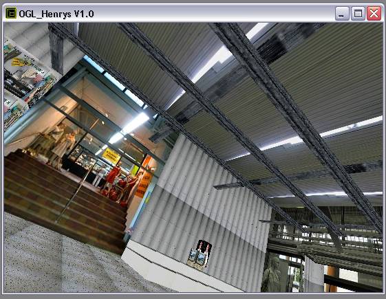 Delphi-Tutorials - OpenGL HENRY's - Ansicht des Raumes 'Flur' in gekippter Perspektive
