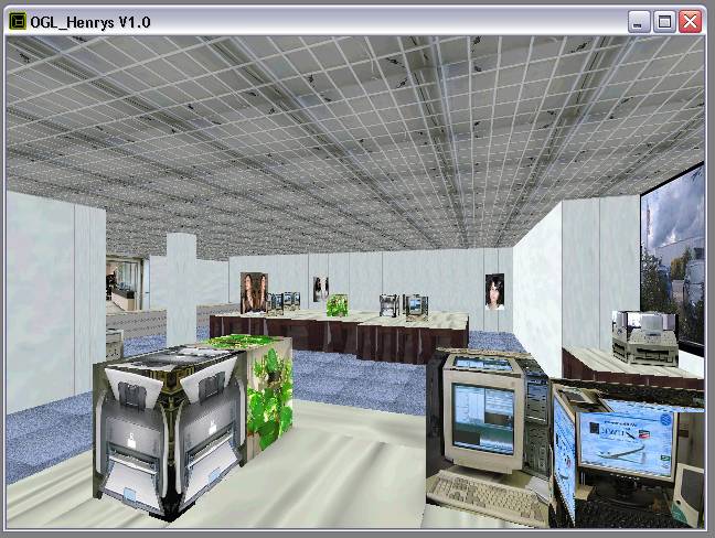 Delphi-Tutorials - OpenGL HENRY's - Home-Position im Raum 'Info' vom Auktionshaus HENRY's