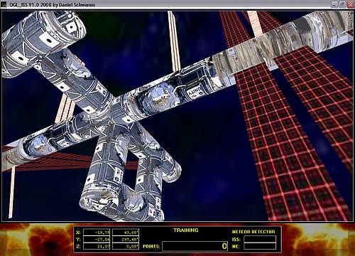 Delphi-Tutorials - OpenGL ISS - Drawing of the ISS in the orbit of the Earth with OpenGL