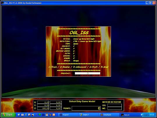 Delphi-Tutorials - OpenGL ISS - Game opening screen