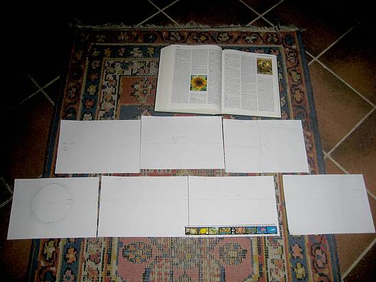 Delphi-Tutorials - OpenGL Planets - Distances between Earth and Moon and Sun drawn on paper