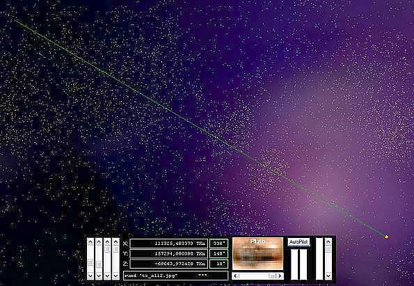 Delphi-Tutorials - OpenGL Planets - Guide beam across the solar system