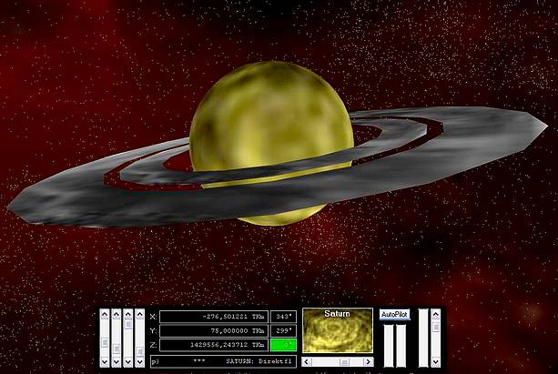 Delphi-Tutorials - OpenGL Planets - Saturn drawn in OpenGL