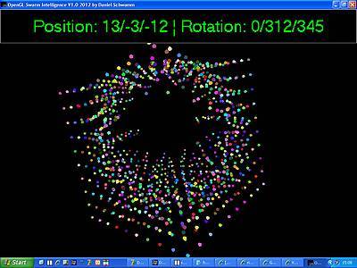 OpenGL Swarm Intelligence - Escaping particles shaped a tunnel across the swarm