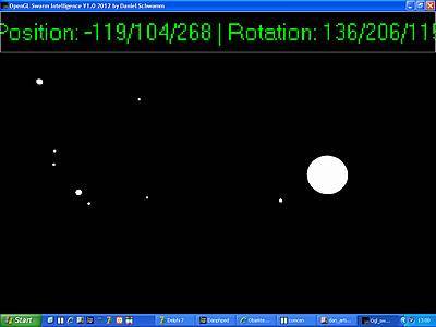 OpenGL Swarm Intelligence - Our first swarm in space with particles at random positions