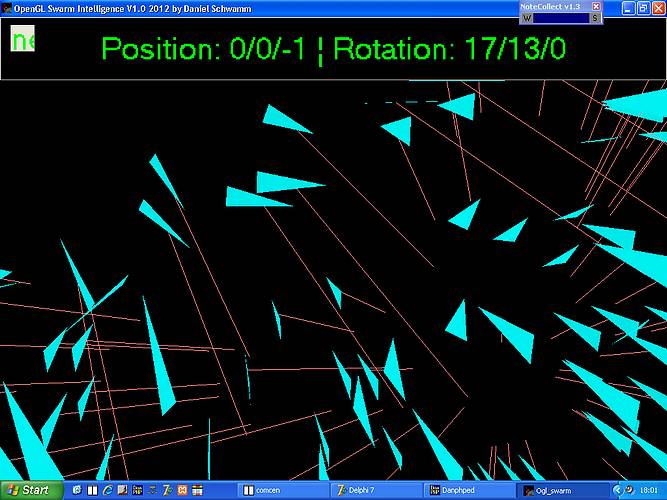 OpenGL Swarm Intelligence - Particles with escape vectors (in wrong direction)