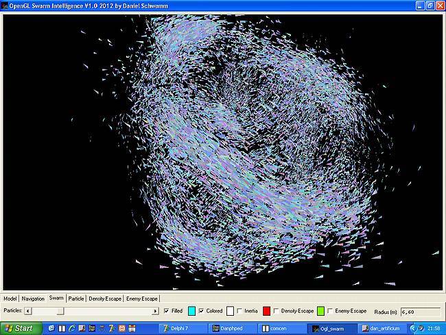 OpenGL Swarm Intelligence - Synchronization 2 - Loops of particles in the swarm