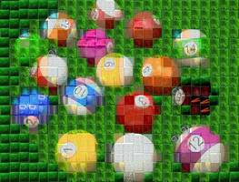 Delphi-Tutorials - Pic-of-Pictures (Mosaik-Collage) - Demo: Billardkugeln aus Textur-Quader-Bildern