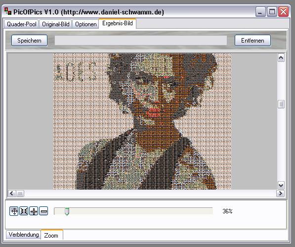 Delphi-Tutorials - Pic-of-Pictures (Mosaik-Collage) - Ergebnis: Quader-Schärfe I