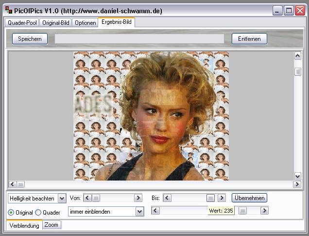 Delphi-Tutorials - Pic-of-Pictures (Mosaik-Collage) - Ergebnis: Verblendung Helligkeit II