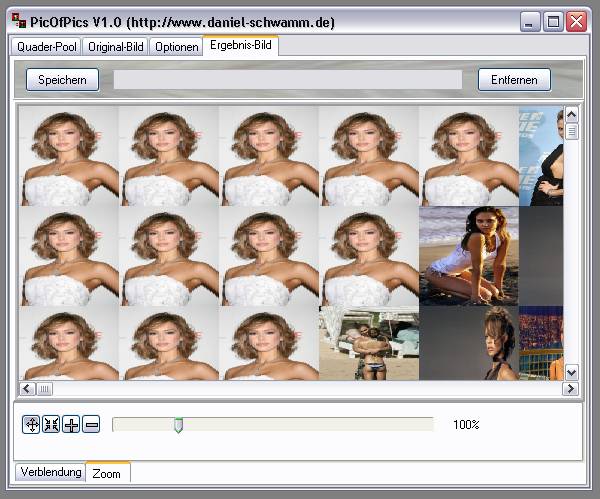 Delphi-Tutorials - Pic-of-Pictures (Mosaik-Collage) - Ergebnis: Zoom I