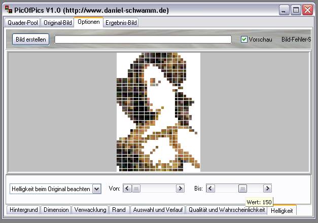 Delphi-Tutorials - Pic-of-Pictures (Mosaik-Collage) - Optionen: Pixel-Helligkeit II