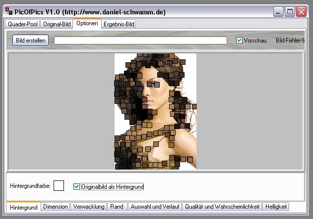 Delphi-Tutorials - Pic-of-Pictures (Mosaik-Collage) - Optionen: Hintergrund II