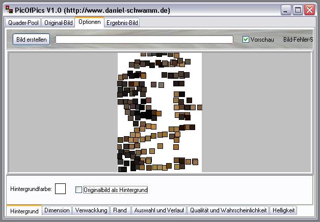 Delphi-Tutorials - Pic-of-Pictures (Mosaik-Collage) - Optionen: Hintergrund I
