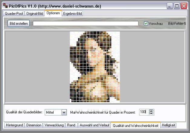 Delphi-Tutorials - Pic-of-Pictures (Mosaik-Collage) - Optionen: Mal-Wahrscheinlichkeit II
