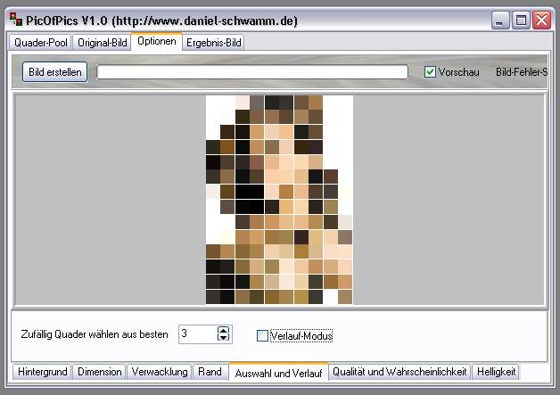 Delphi-Tutorials - Pic-of-Pictures (Mosaik-Collage) - Optionen: Verlauf-Modus inaktiv
