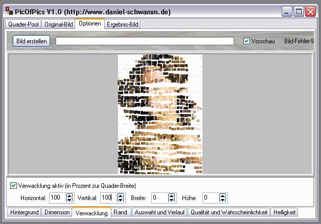 Delphi-Tutorials - Pic-of-Pictures (Mosaik-Collage) - Optionen: Verwacklung