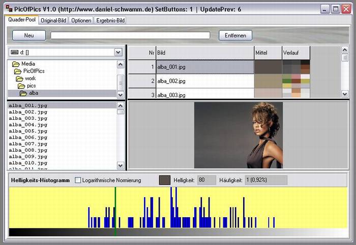 Delphi-Tutorials - Pic-of-Pictures (Mosaik-Collage) - Quader-Pool: Register-Page
