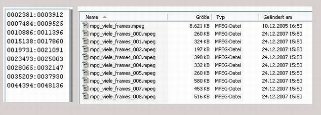 Delphi-Tutorials - Video-Splitter - Von-Bis-Schnittbereiche im MPG-Movie
