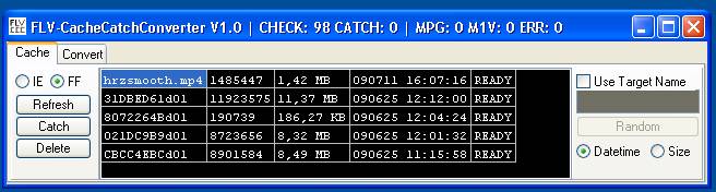 News - FLV-Cache-Catch-Converter - Movie-Streams finden, speichern und konvertieren