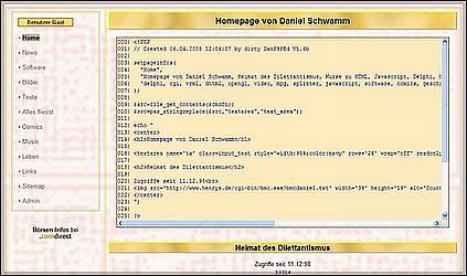 News - Src2Textarea: Die alte Homepage (Source-to-Textarea)